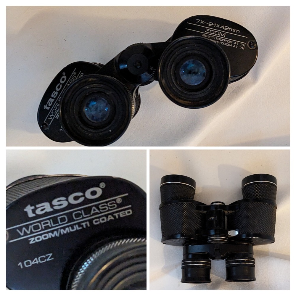 Tasco World Class Zoom Multi Coated 104 CZ Binoculars 7x  21 42mm Black Japan